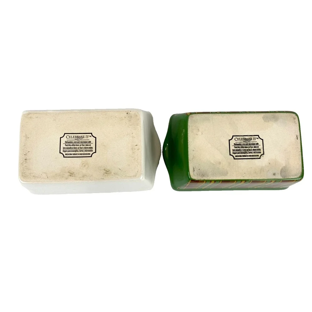 2 Ceramic Mini Loaf Pate Pans 3.5 x 6 Celebrate It Bakeware Cookware